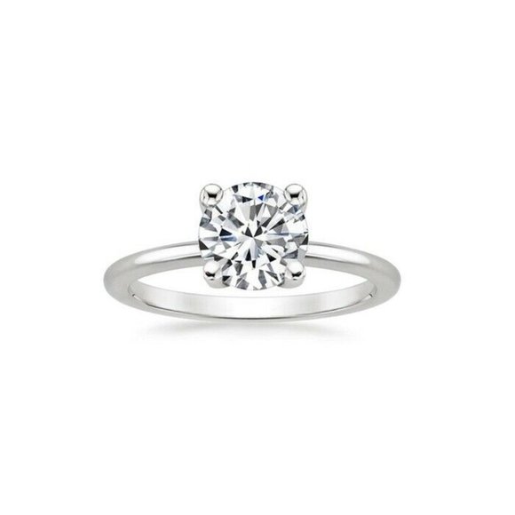 925 Sterling Silver 5mm CZ Solitare Ring Size 6 - Picture 1 of 7